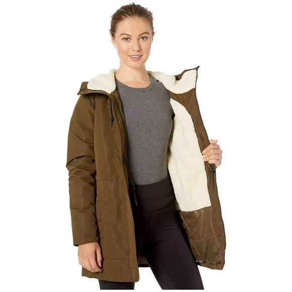 Columbia South Canyon coat faux Sherpa lining womens olive green jacket large - Picture 2 of 16